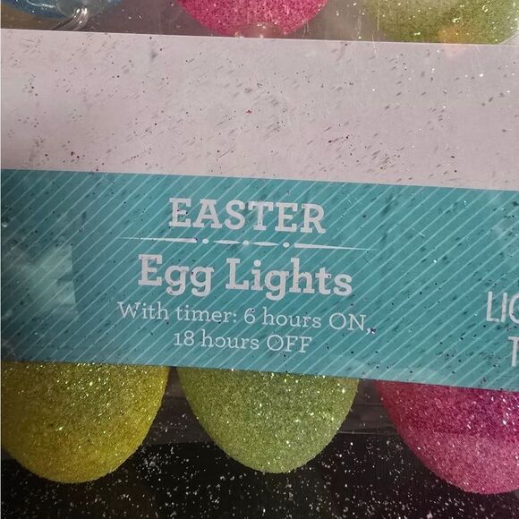New Way To Celebrate Easter LED String Lights Glitter Easter Eggs 10 Ct, 3,6 ft - Picture 4 of 5